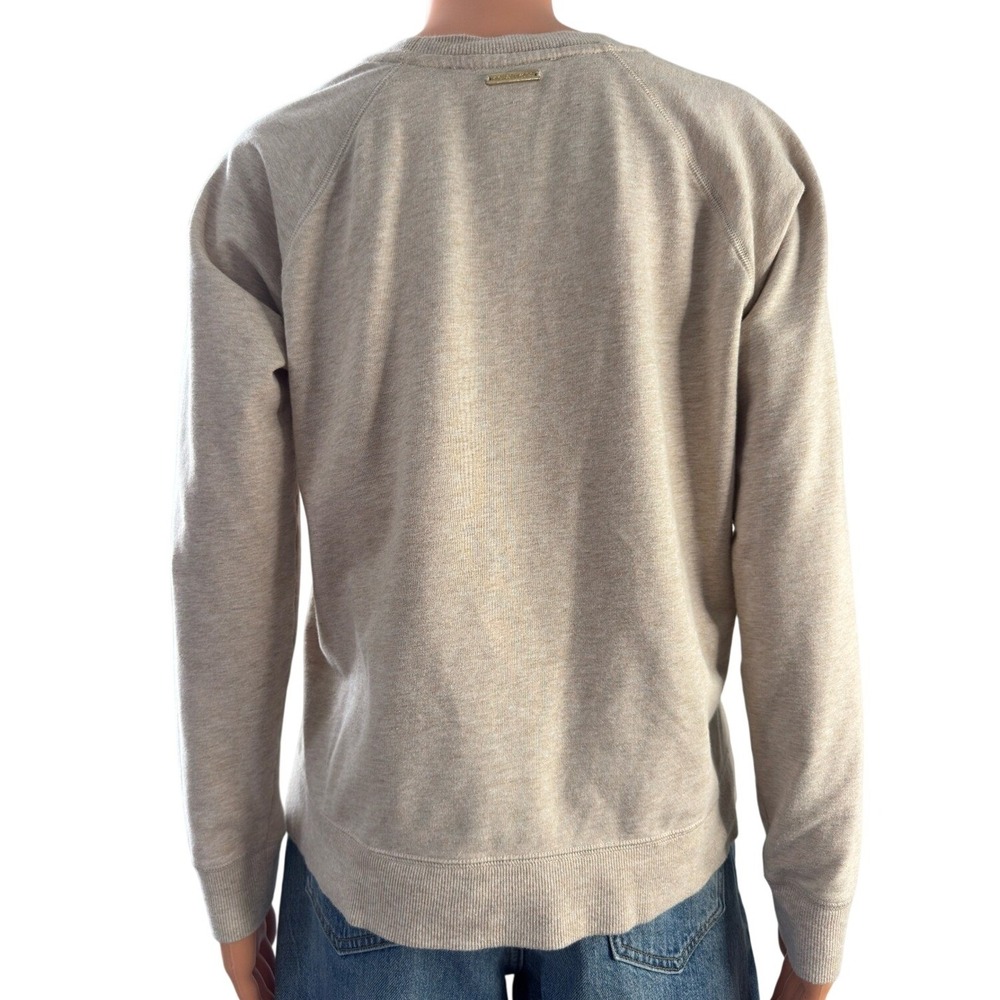 Michael Kors Womens Oatmeal Heather Lace Up Side Grommet Sweatshirt Small Beige - Picture 11 of 12